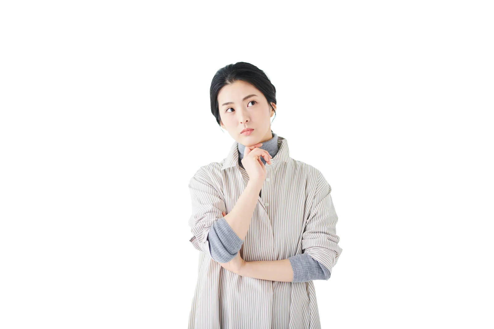 中古マンション購入の悩みを考える女性